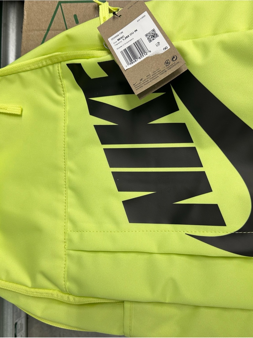 NIKE Element Neon Yellow Men's Backpack with Bold Logo - Picture 7 of 7